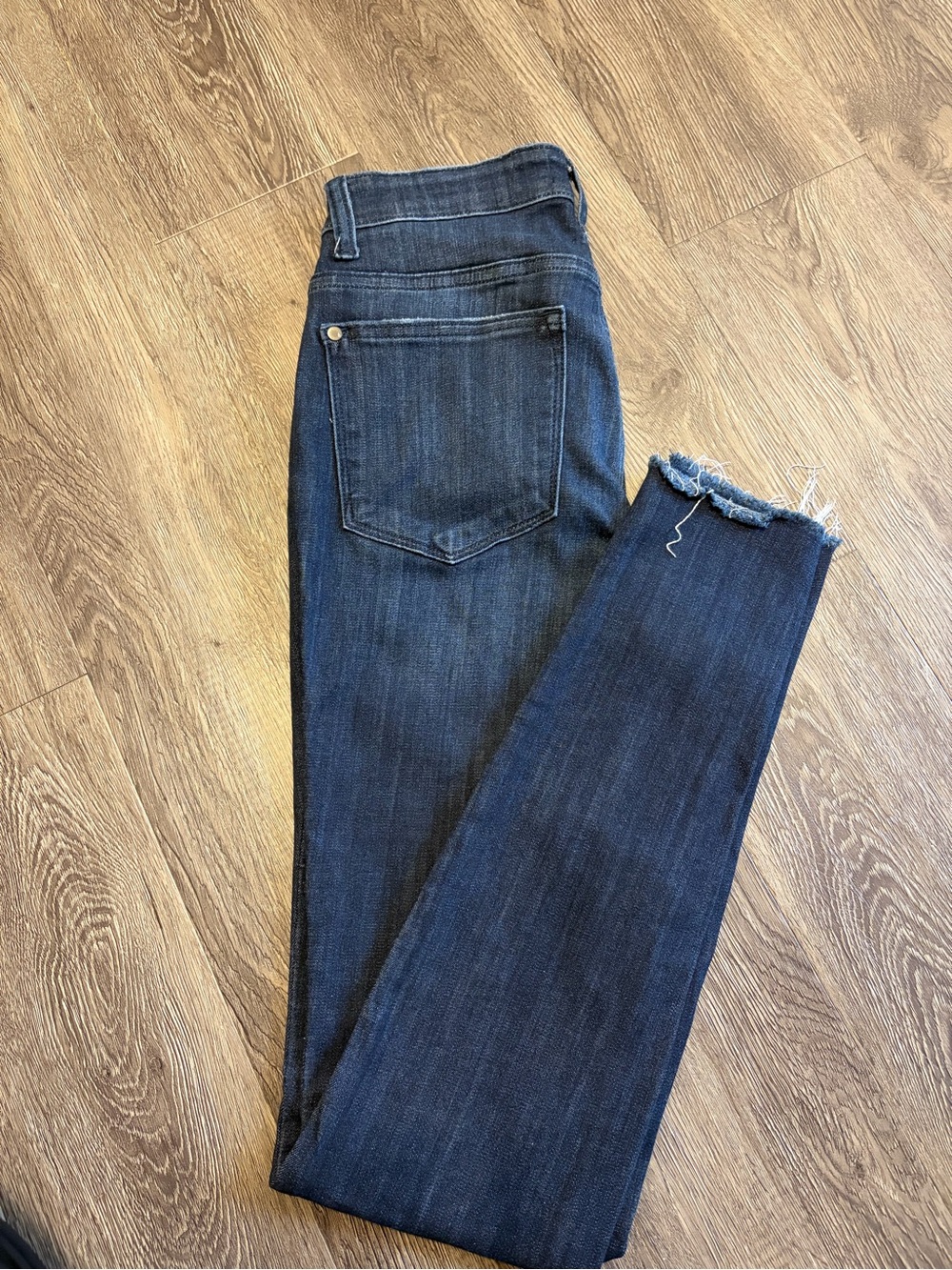 Judy Blue Dark Wash High-Rise Skinny Jeans with Raw Hem